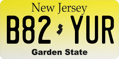 NJ license plate B82YUR