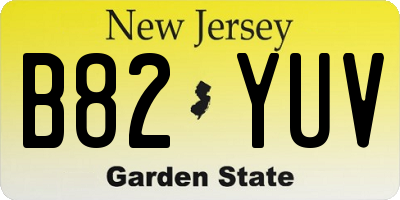 NJ license plate B82YUV