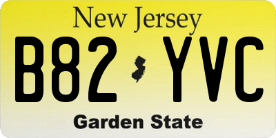 NJ license plate B82YVC