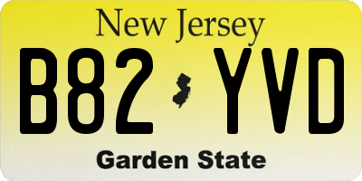 NJ license plate B82YVD