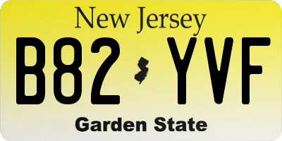 NJ license plate B82YVF