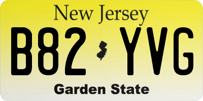 NJ license plate B82YVG