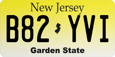 NJ license plate B82YVI