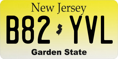 NJ license plate B82YVL