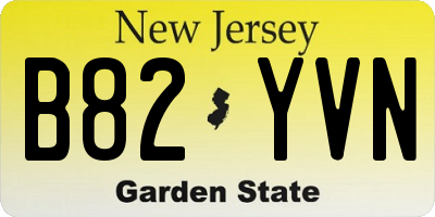 NJ license plate B82YVN