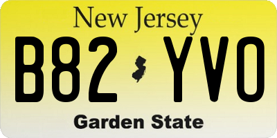 NJ license plate B82YVO