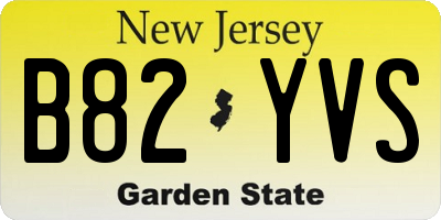 NJ license plate B82YVS