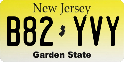 NJ license plate B82YVY