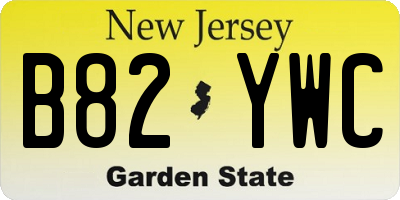 NJ license plate B82YWC