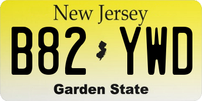NJ license plate B82YWD