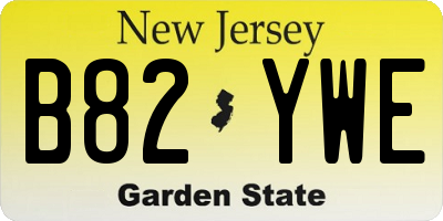 NJ license plate B82YWE