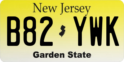 NJ license plate B82YWK