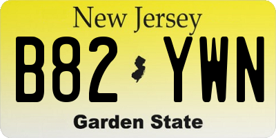 NJ license plate B82YWN