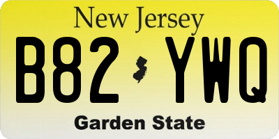 NJ license plate B82YWQ