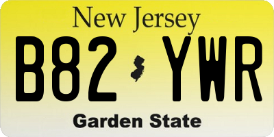 NJ license plate B82YWR