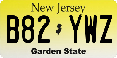 NJ license plate B82YWZ