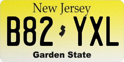 NJ license plate B82YXL