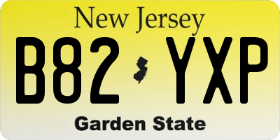 NJ license plate B82YXP