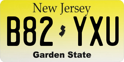 NJ license plate B82YXU