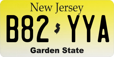 NJ license plate B82YYA