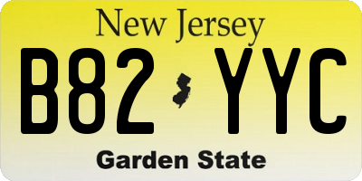 NJ license plate B82YYC