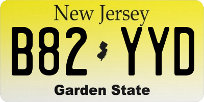 NJ license plate B82YYD