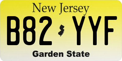 NJ license plate B82YYF