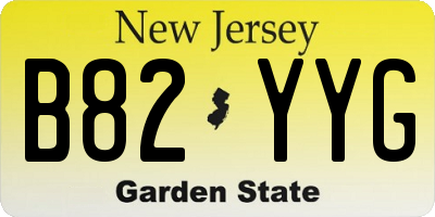 NJ license plate B82YYG