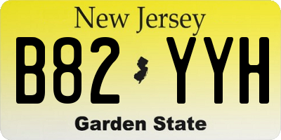NJ license plate B82YYH