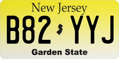 NJ license plate B82YYJ