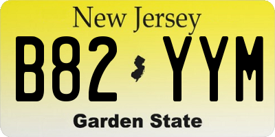 NJ license plate B82YYM