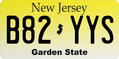 NJ license plate B82YYS