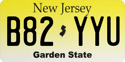 NJ license plate B82YYU