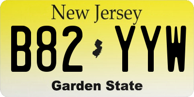NJ license plate B82YYW