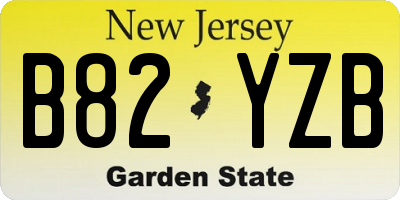 NJ license plate B82YZB