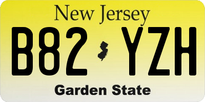 NJ license plate B82YZH