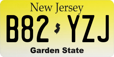 NJ license plate B82YZJ