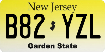 NJ license plate B82YZL