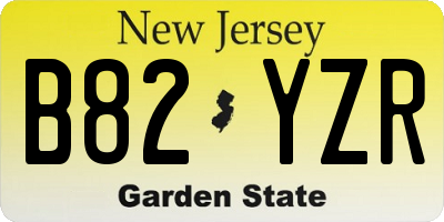 NJ license plate B82YZR