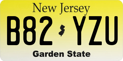 NJ license plate B82YZU