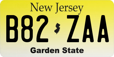 NJ license plate B82ZAA