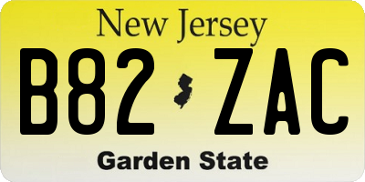 NJ license plate B82ZAC