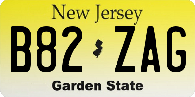 NJ license plate B82ZAG