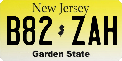 NJ license plate B82ZAH