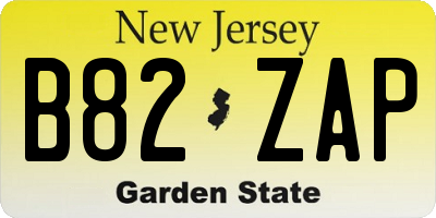 NJ license plate B82ZAP
