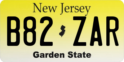 NJ license plate B82ZAR