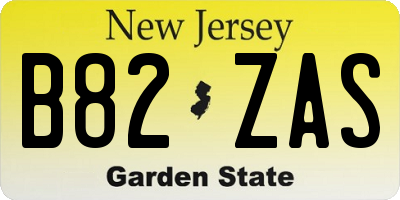 NJ license plate B82ZAS