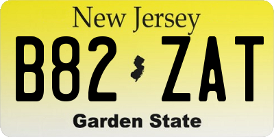 NJ license plate B82ZAT