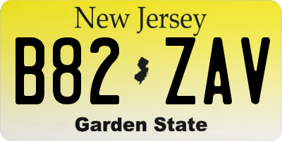 NJ license plate B82ZAV