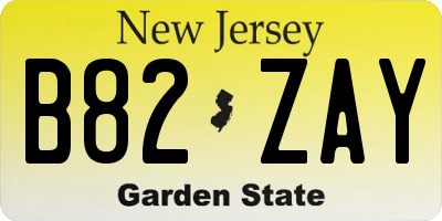 NJ license plate B82ZAY